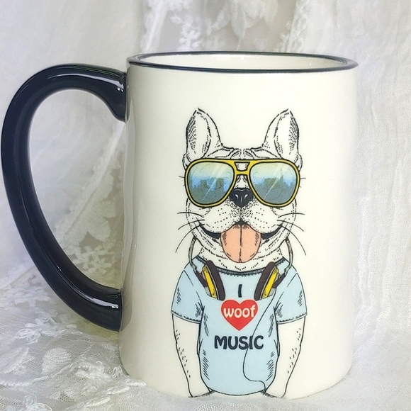 Music Loving Terrier Pup Ceramic Coffee Mug - Picture 8 of 11
